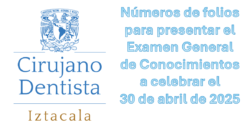 Números de FOLIO y HORARIOS para presentar Examen General de Conocimientos (8a y 78ava promociones)